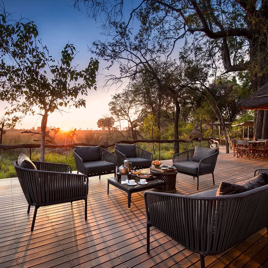 Nxabega Guest Area at Sunset