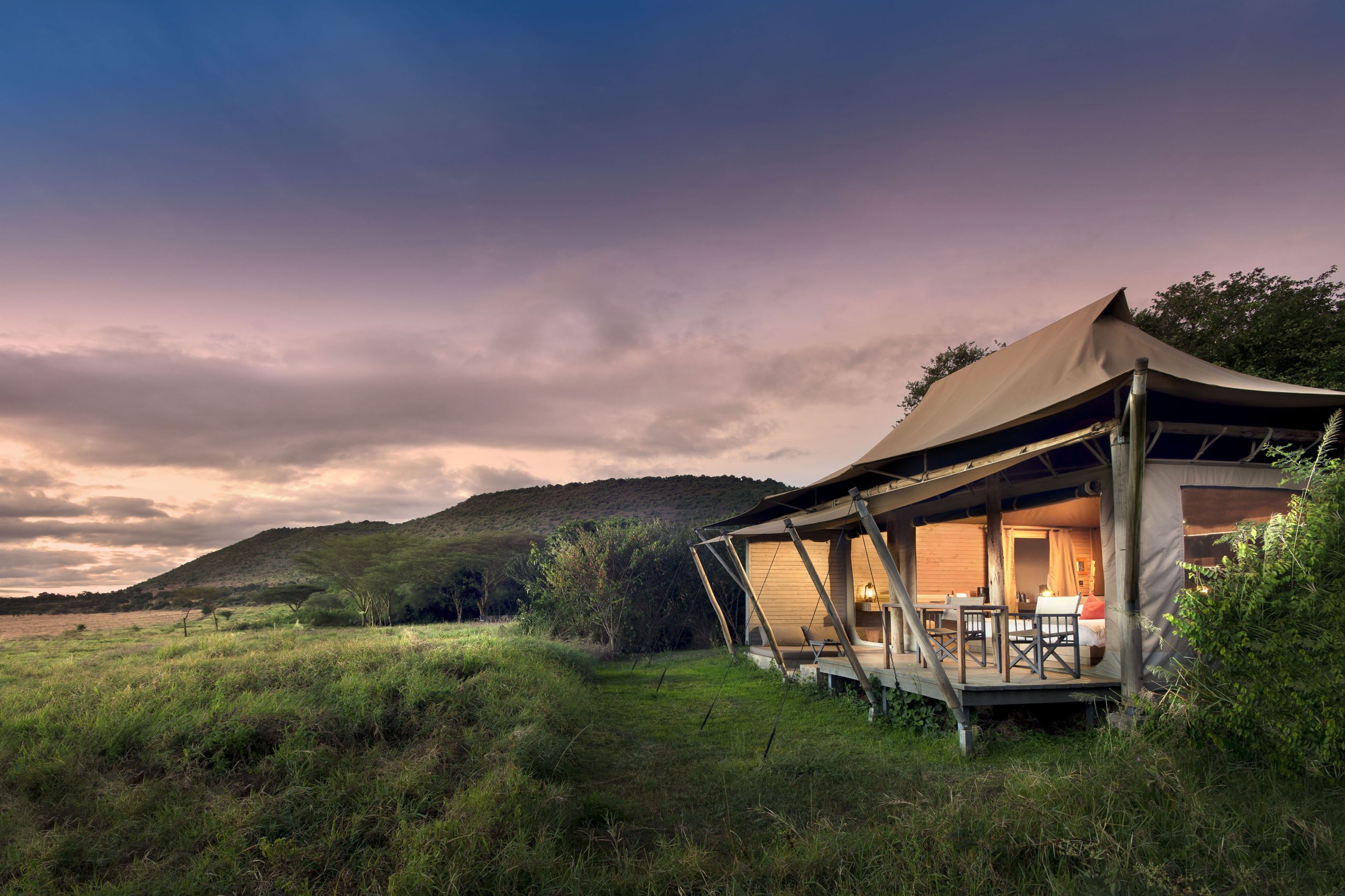 Outside view of one of the luxury tents at Kichwa Tembo