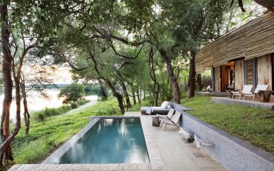 The private pool at Matetsi River House