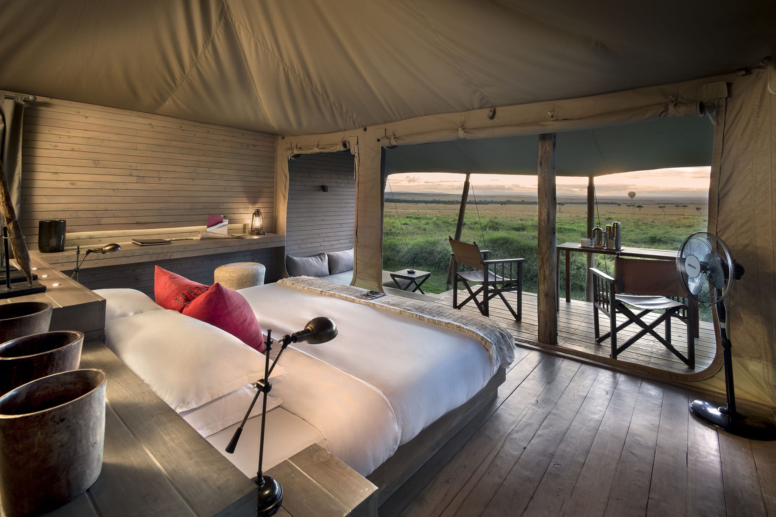 A view out of one of the superior view tents at Kichwa Tembo