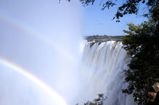 View of Victoria Falls at full flood, Zambia