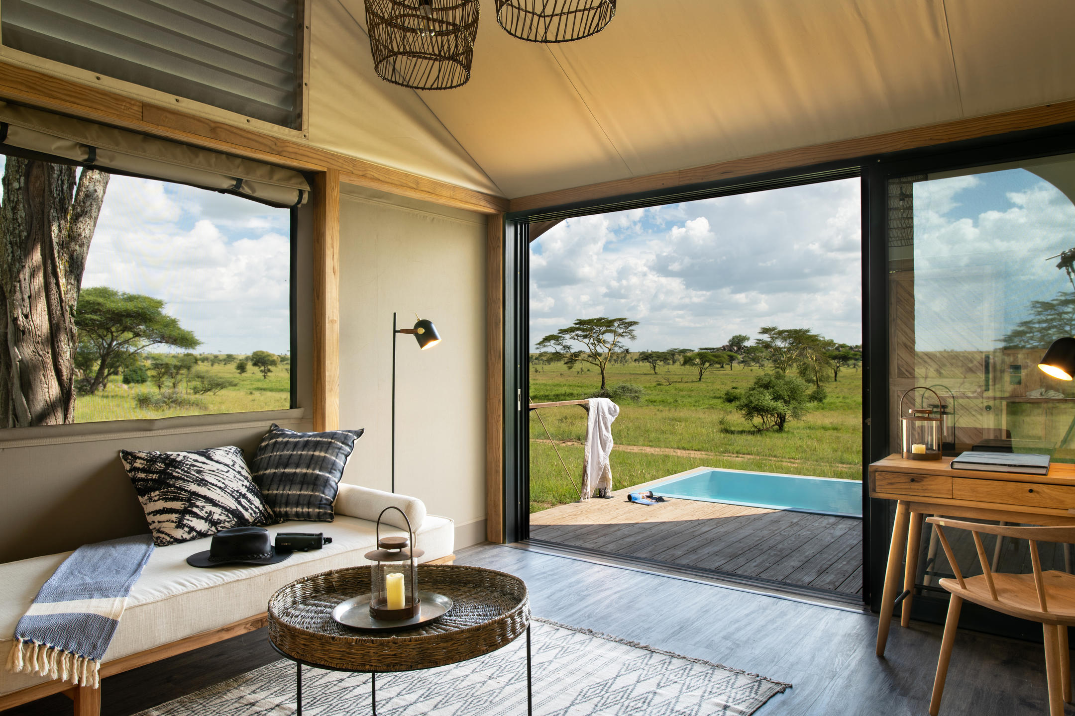 A view out of one of the tented suites at the Lemala Nanyukie Lodge