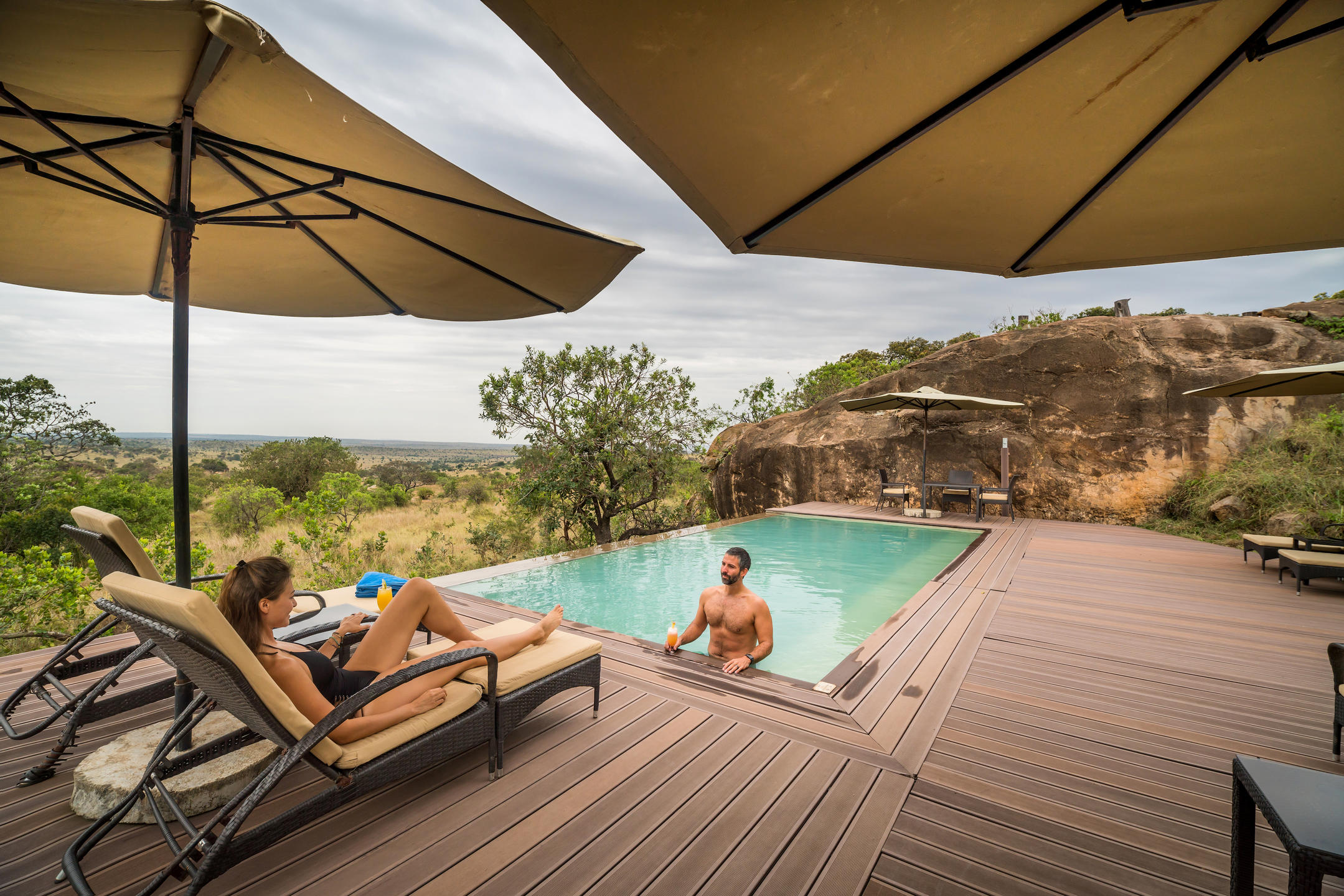 The main pool at the Lemala Kuria Hills Lodge