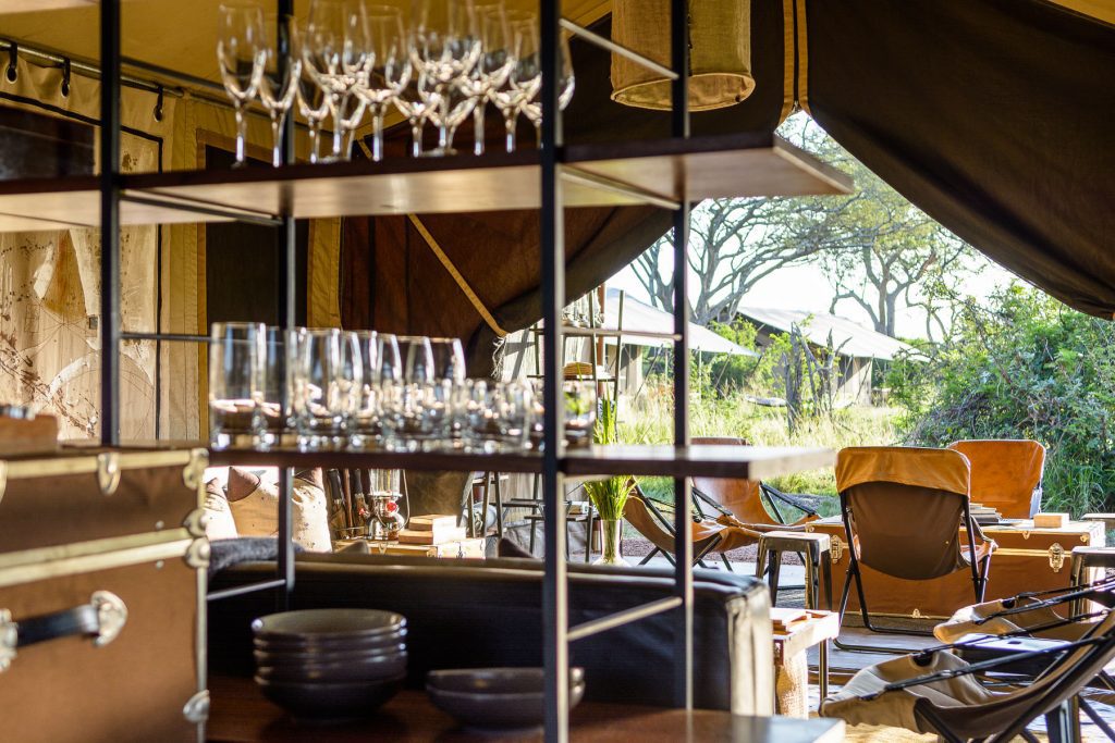 Dining and entertainment tent at the Singita Explore Lodge