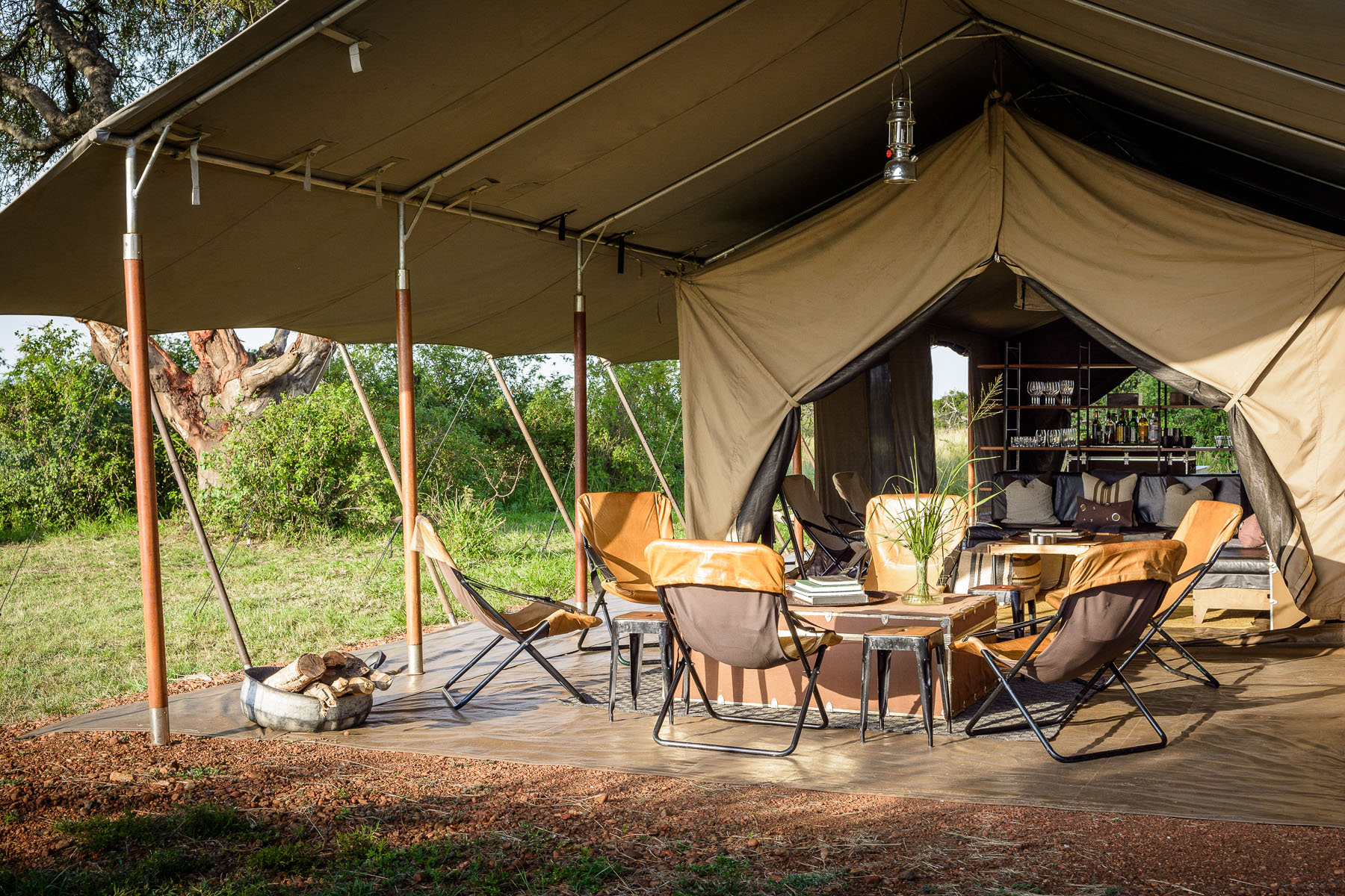 A safari excursion tent for visitors to the Singita Faru Faru lodge