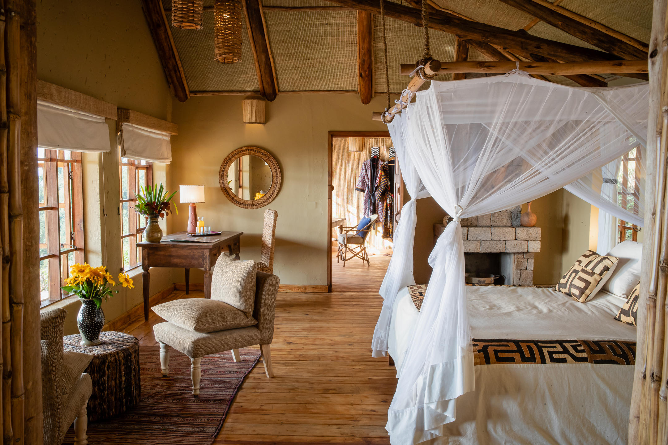 Bedroom suite at Volcanoes Safaris Virunga Lodge, Rwanda