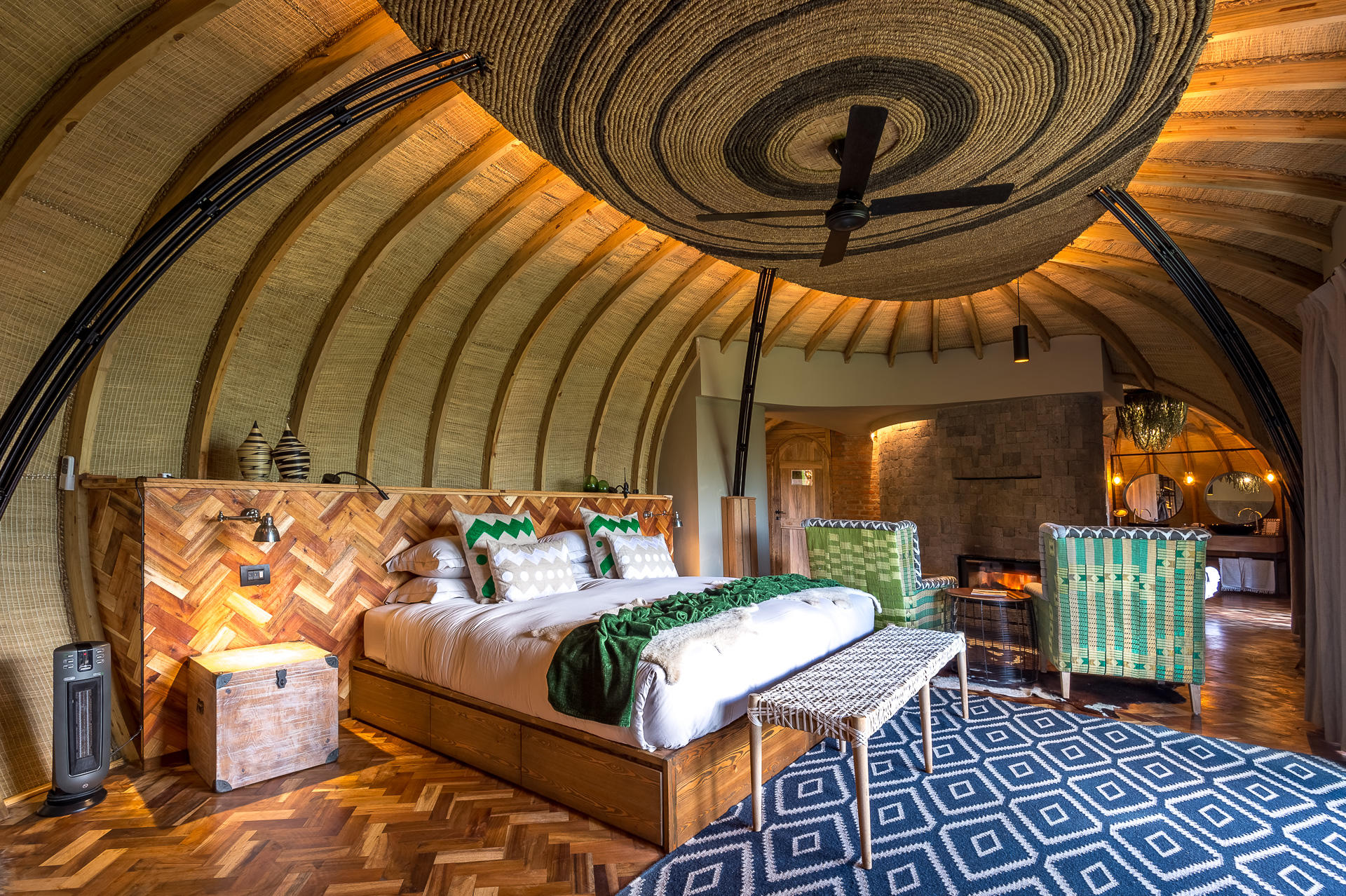 A bedroom suite at Wilderness Bisate, Rwanda