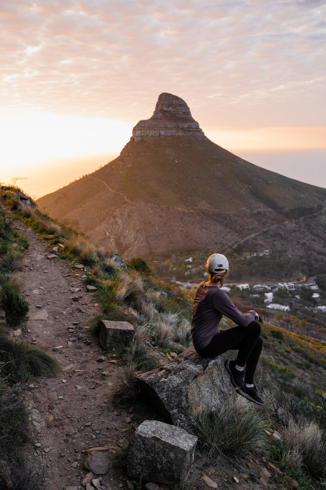 Cape Town hike, looking at Lion's Head. 