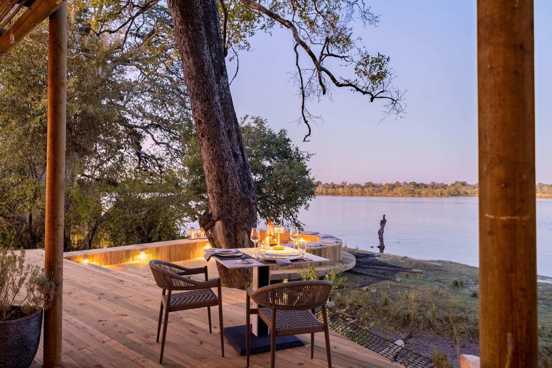 A view from the deck of a luxury villa at Victoria Falls River Lodge