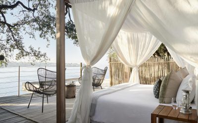 A view of one of the bedrooms at Victoria Falls River Lodge