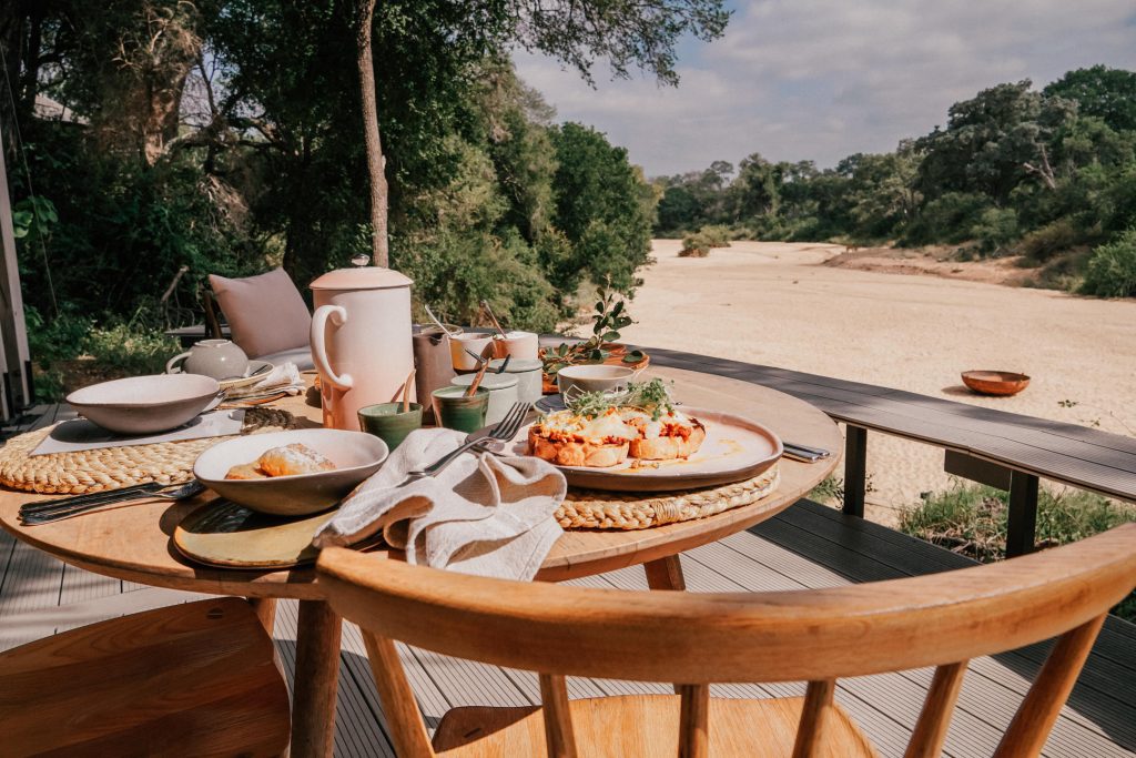 A breakfast spread at Thornybush Tented Camp
