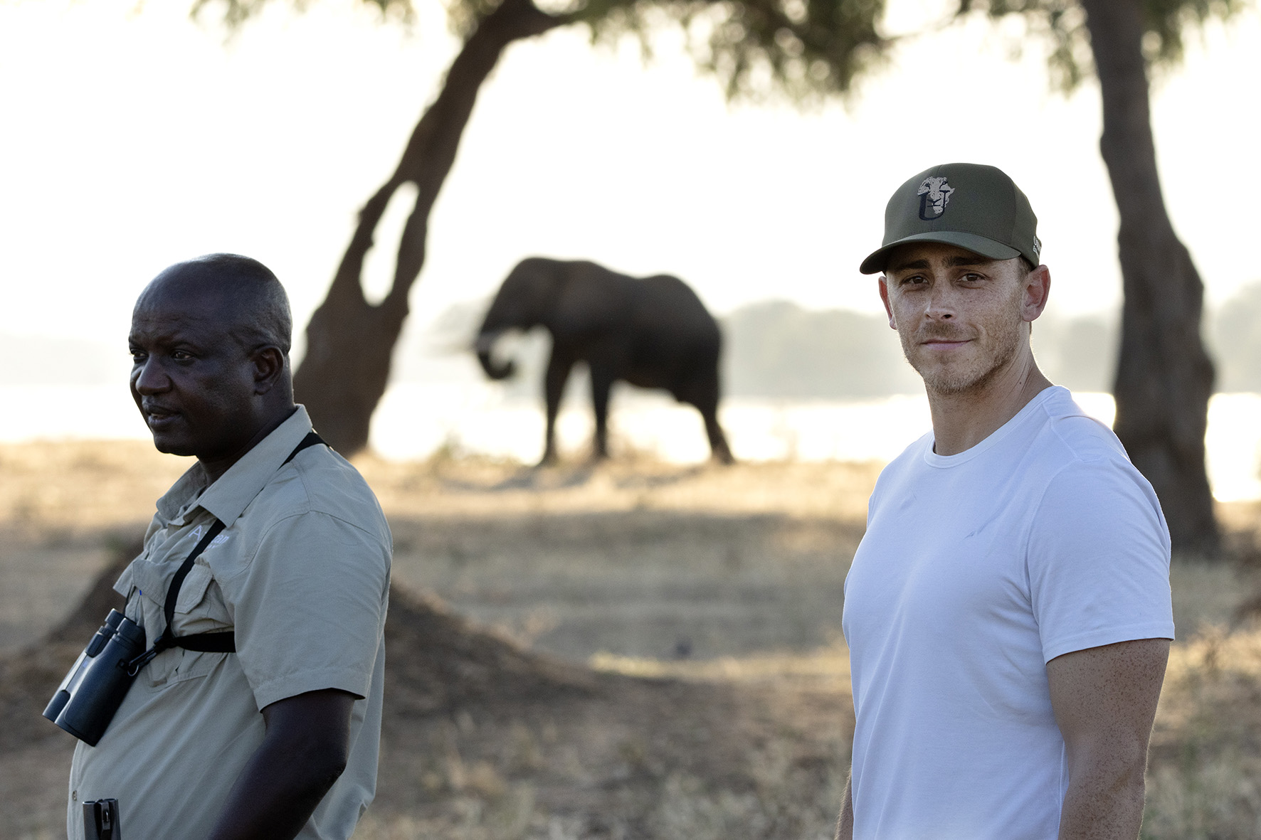 Co-founder, Kyle Green, on a walking safari in Mana Pools, Zimbabwe. 