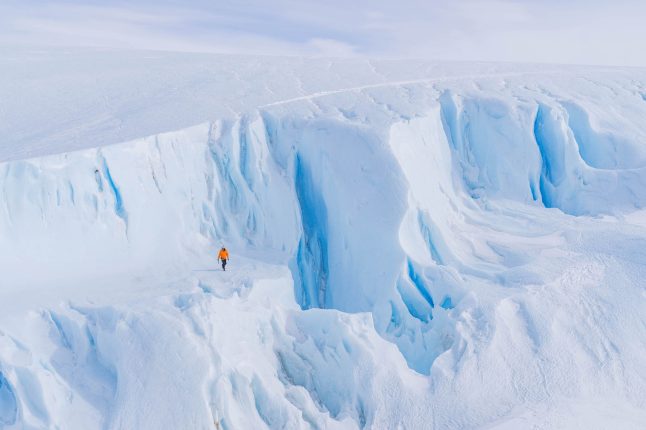 Ice climbing adventure, Antarctica