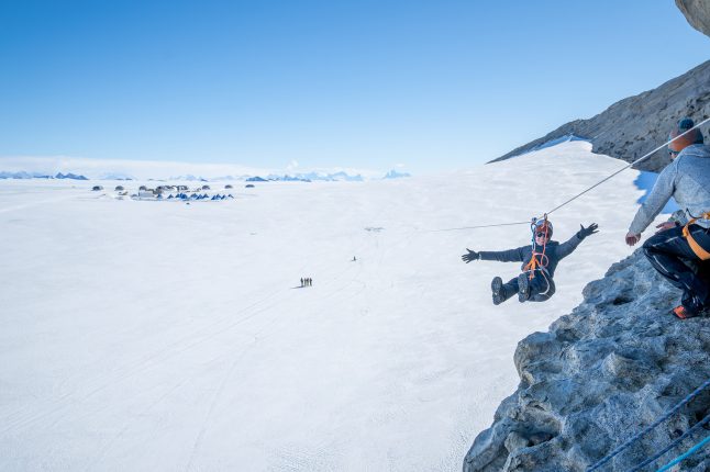 Abseiling in Antarctica