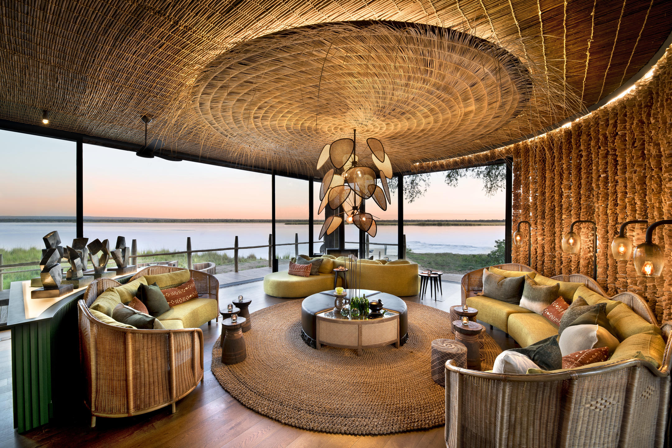Main sitting area at Africa Bush Camps Lolebezi, Lower Zambezi National Park, Zambia