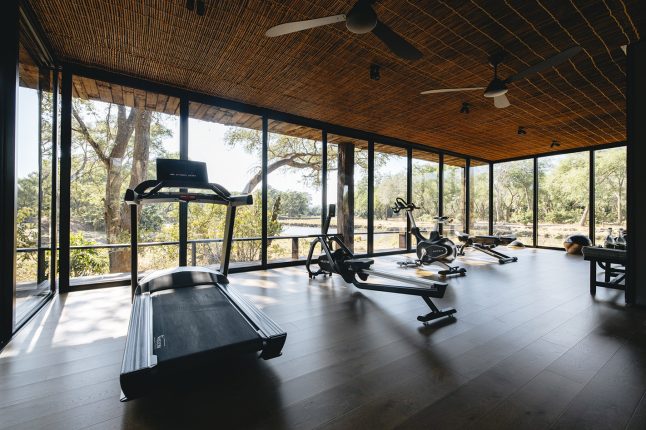 Gym and wellness centre at Africa Bush Camps Lolebezi, Lower Zambezi National Park, Zambia