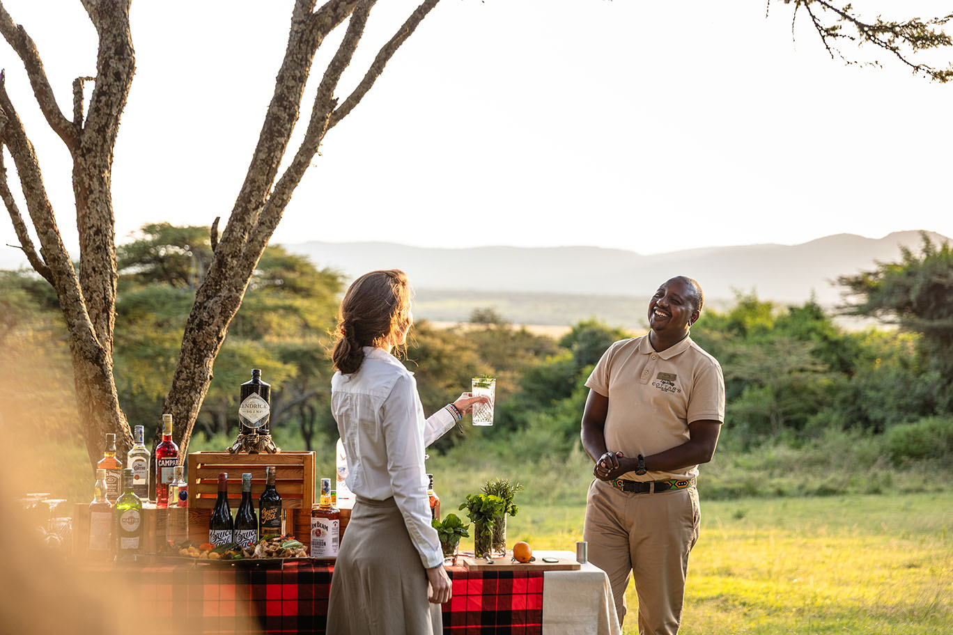 Drink stop at Cottar's 1920s, Greater Masai Mara, Kenya