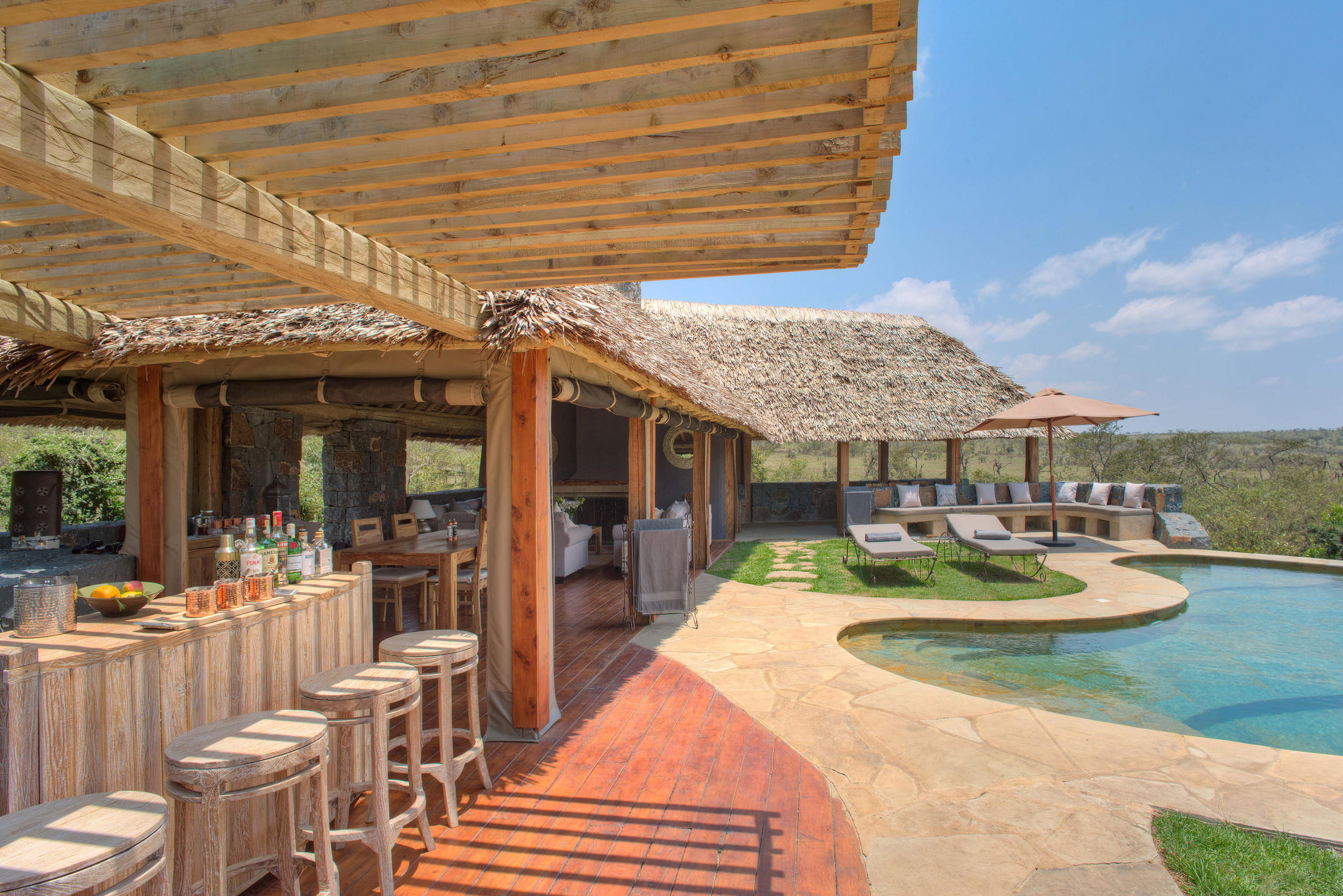 Guest area at Naboisho Camp, Masai Mara, Kenya