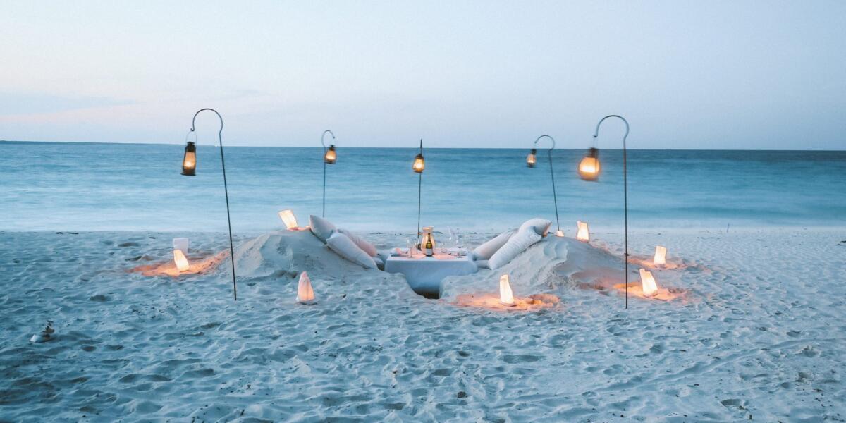 Mnemba Island, Romantic Dinner, Zanzibar, Honeymoon Safaris. andBeyond, &Beyond