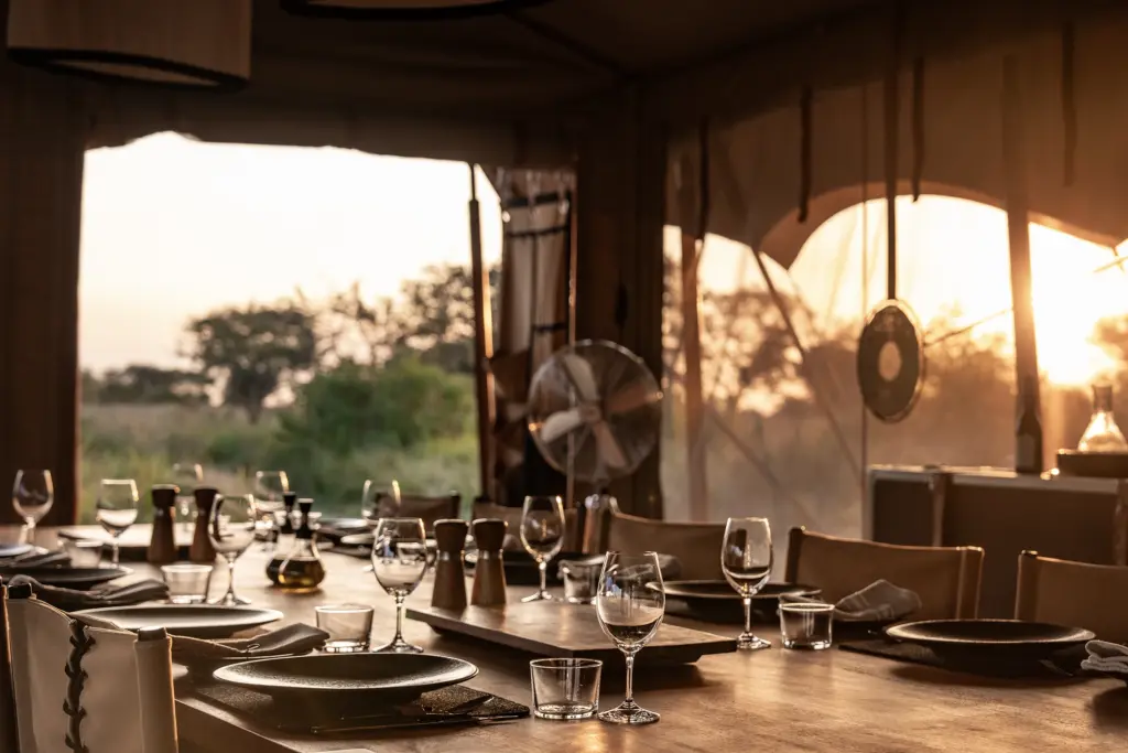Dining area at Singita Explore