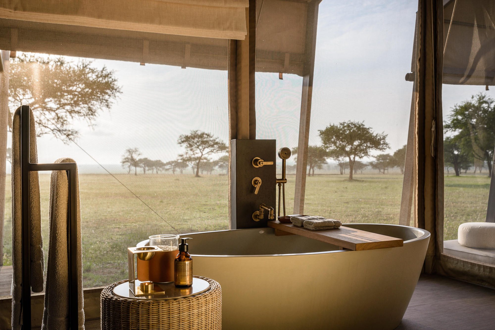 Singita Sabora Tented Camp Bathtub in Suite