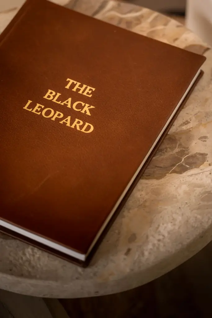 The black leopard photo book at andBeyond Suyian, Laikipia Plateau, Kenya